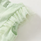 Dave&Bella Toddler Girls Summer Adorable Flutter Sleeve Butterfly Mesh Princess Dress