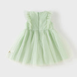 Dave&Bella Toddler Girls Summer Adorable Flutter Sleeve Butterfly Mesh Princess Dress