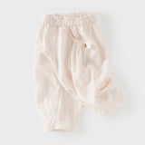 Dave&Bella Toddler Girls Summer Gentle Apricot/Purple Lightweight Wide Comfortable Pants