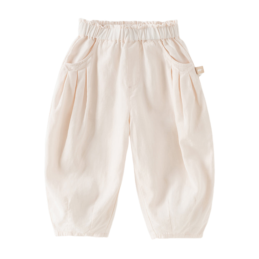 Dave&Bella Toddler Girls Summer Gentle Apricot/Purple Lightweight Wide Comfortable Pants