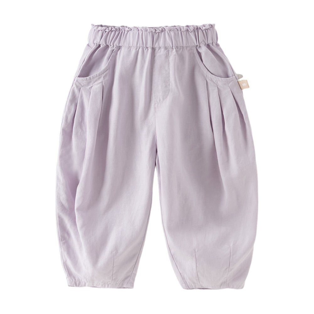 Dave&Bella Toddler Girls Summer Gentle Apricot/Purple Lightweight Wide Comfortable Pants