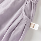 Dave&Bella Toddler Girls Summer Gentle Apricot/Purple Lightweight Wide Comfortable Pants