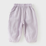Dave&Bella Toddler Girls Summer Gentle Apricot/Purple Lightweight Wide Comfortable Pants