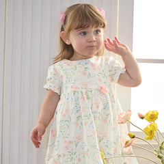Dave&Bella Summer Toddler Casual Floral Print Comfortable Cotton Party Dress