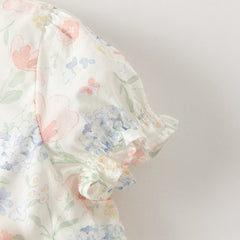 Dave&Bella Summer Toddler Casual Floral Print Comfortable Cotton Party Dress