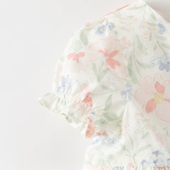 Dave&Bella Summer Toddler Casual Floral Print Comfortable Cotton Party Dress