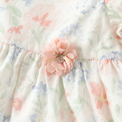 Dave&Bella Summer Toddler Casual Floral Print Comfortable Cotton Party Dress