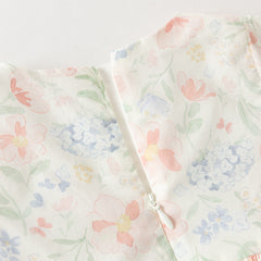 Dave&Bella Summer Toddler Casual Floral Print Comfortable Cotton Party Dress