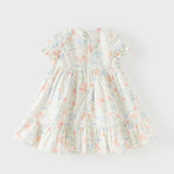 Dave&Bella Summer Toddler Casual Floral Print Comfortable Cotton Party Dress