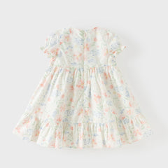 Dave&Bella Summer Toddler Casual Floral Print Comfortable Cotton Party Dress