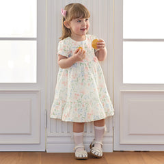 Dave&Bella Summer Toddler Casual Floral Print Comfortable Cotton Party Dress