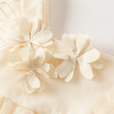 Dave&Bella Summer Toddler Girls Light Yellow Elegant Spaghetti Strap Mesh Princess Dress