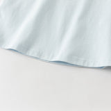 Dave&Bella Summer Toddler Girls White/Light Blue Flutter Sleeve Cotton Comfortable T-Shirt
