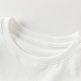 Dave&Bella Summer Toddler Girls White/Light Blue Flutter Sleeve Cotton Comfortable T-Shirt
