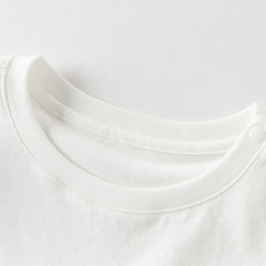 Dave&Bella Summer Toddler Girls White/Light Blue Flutter Sleeve Cotton Comfortable T-Shirt