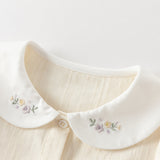 Dave&Bella Toddler Girls Summer Light Yellow Doll Collar College-style Soft Cotton Shirts