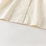 Dave&Bella Toddler Girls Summer Light Yellow Doll Collar College-style Soft Cotton Shirts