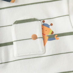 Dave&Bella Toddler Boys Summer White/Green College-style Formal Lightweight Polos