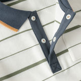 Dave&Bella Toddler Boys Summer White/Green College-style Formal Lightweight Polos-1