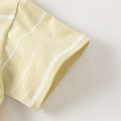 Dave&Bella Toddler Boys Summer White/Green College-style Formal Lightweight Polos