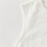 Dave&Bella Summer Toddler Boys White Dinosaur Print Casual Soft Tank Top Shorts Sets