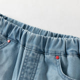 Dave&Bella Toddler Boys Summer Stylish Denim Blue Loose Straight-leg Casual Jeans