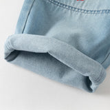 Dave&Bella Toddler Boys Summer Stylish Denim Blue Loose Straight-leg Casual Jeans