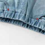 Dave&Bella Toddler Boys Summer Stylish Denim Blue Loose Straight-leg Casual Jeans