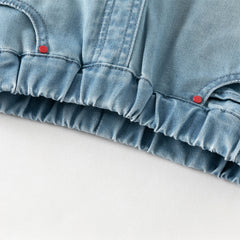 Dave&Bella Toddler Boys Summer Stylish Denim Blue Loose Straight-leg Casual Jeans