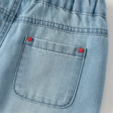 Dave&Bella Toddler Boys Summer Stylish Denim Blue Loose Straight-leg Casual Jeans