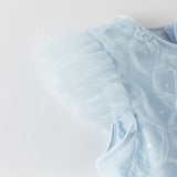 Dave&Bella Toddler Girls Summer Stylish Blue Sleeveless Breathable Mesh Princess Dress