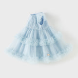 Dave&Bella Toddler Girls Summer Stylish Blue Sleeveless Breathable Mesh Princess Dress