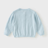 Dave&Bella Toddler Girls Summer White/Light Blue Lightweight Soft Sweater Cardigans