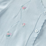 Dave&Bella Toddler Girls Summer White/Light Blue Lightweight Soft Sweater Cardigans