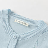 Dave&Bella Toddler Girls Summer White/Light Blue Lightweight Soft Sweater Cardigans