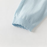 Dave&Bella Toddler Girls Summer White/Light Blue Lightweight Soft Sweater Cardigans