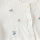 Dave&Bella Toddler Girls Summer White/Light Blue Lightweight Soft Sweater Cardigans
