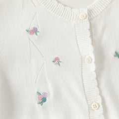 Dave&Bella Toddler Girls Summer White/Light Blue Lightweight Soft Sweater Cardigans