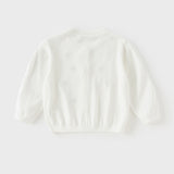 Dave&Bella Toddler Girls Summer White/Light Blue Lightweight Soft Sweater Cardigans