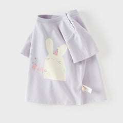 Dave&Bella Toddler Boys/Girls Summer Multi-color Animal Print Lightweight Cotton T-shirts