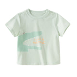 Dave&Bella Toddler Boys/Girls Summer Multi-color Animal Print Lightweight Cotton T-shirts