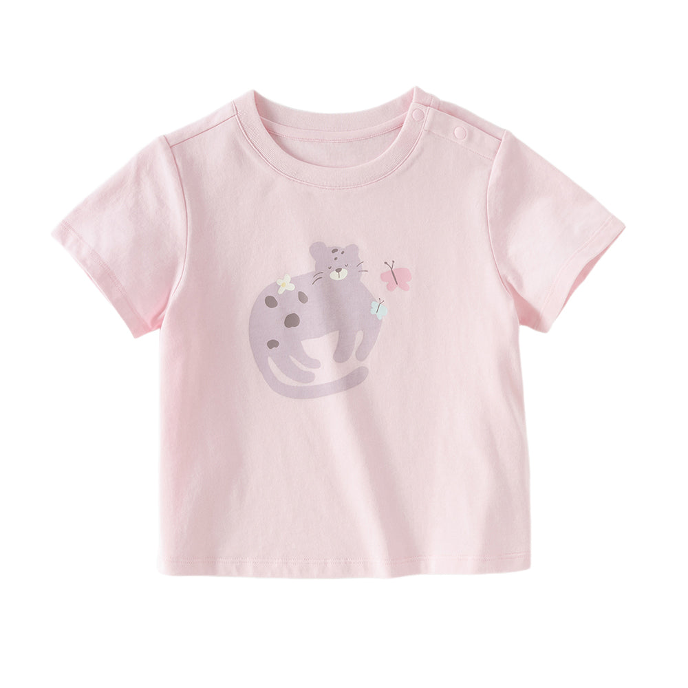 Dave&Bella Toddler Boys/Girls Summer Multi-color Animal Print Lightweight Cotton T-shirts