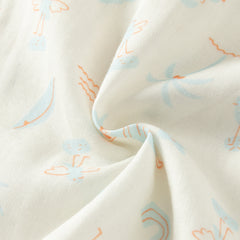 Dave&Bella Toddler Boys Summer Playful Dinosaur/White Print College-style Shirts