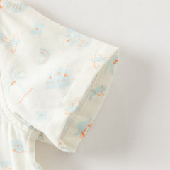 Dave&Bella Toddler Boys Summer Playful Dinosaur/White Print College-style Shirts