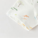 Dave&Bella Toddler Boys Summer Cute Animal Print White Short Sleeve College-style Polos