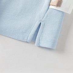 Dave&Bella Toddler Boys Summer Red/Blue College-style Short Sleeve School Polos