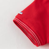 Dave&Bella Toddler Boys Summer Red/Blue College-style Short Sleeve School Polos