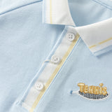 Dave&Bella Toddler Boys Summer Red/Blue College-style Short Sleeve School Polos