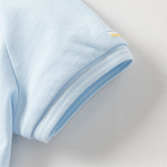 Dave&Bella Toddler Boys Summer Red/Blue College-style Short Sleeve School Polos