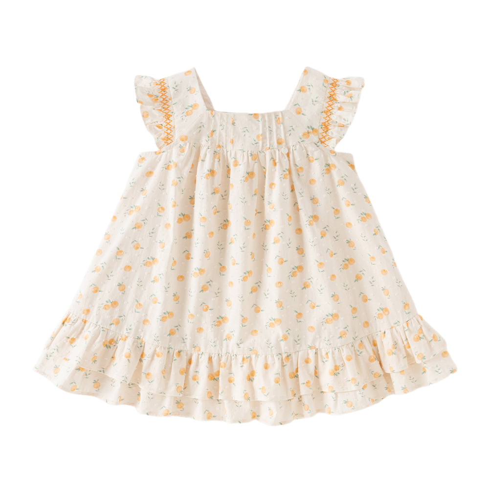 Dave&Bella Summer Toddler Girls Cute Fruit Print Breathable Cotton A-line Party Dress